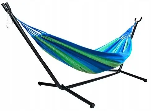 Гамак садовий двомісний Gardlov з каркасом і чохлом 200х150 см (10198)