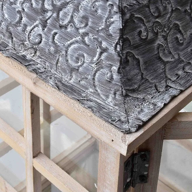 Комплект деревянных подсвечников-фонарей Flora Levi Natural 2 шт. (35255) - фото 2