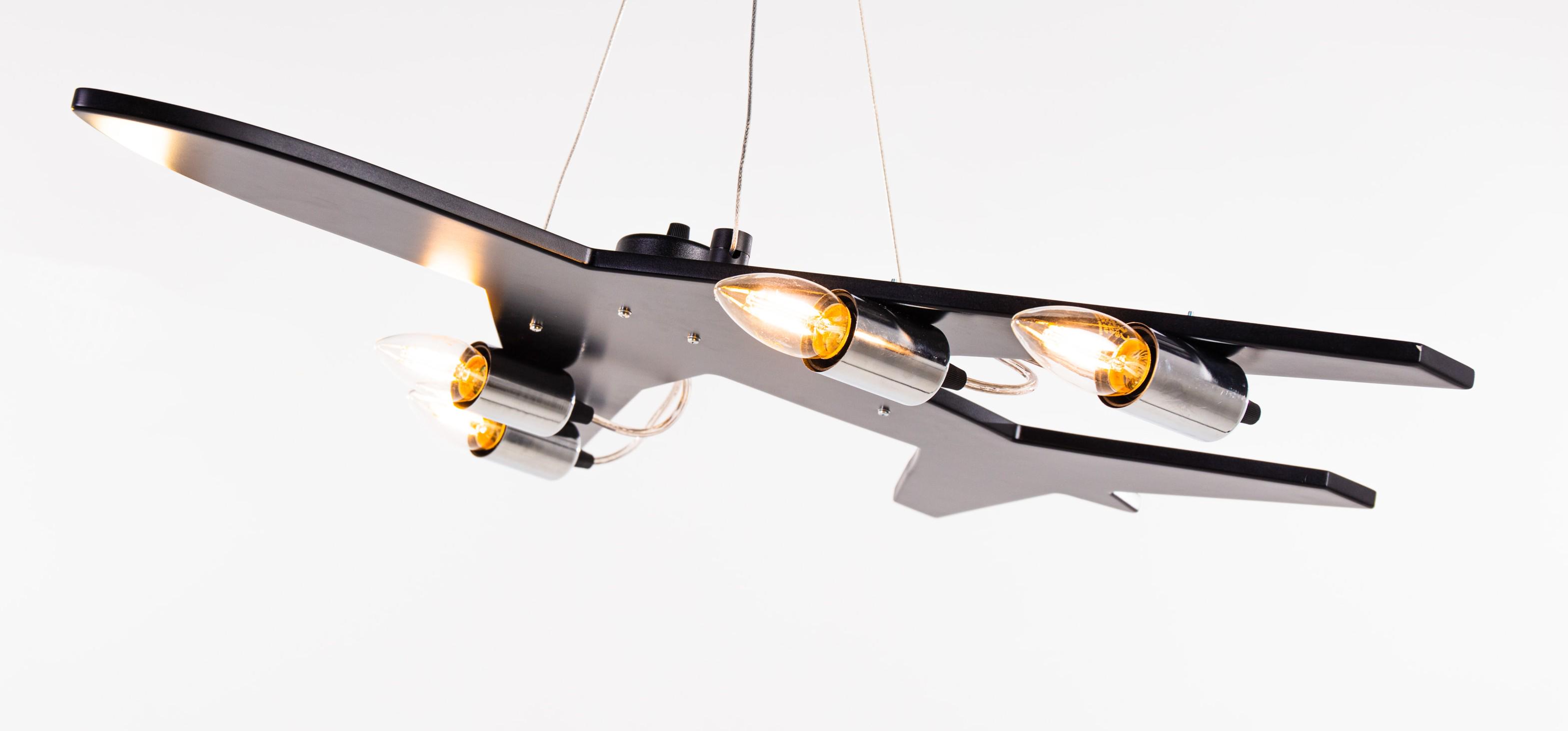 Люстра подвесная MoonPlane 778 Е27 4x40 Вт 70х70 см Черный (10068521) - фото 2