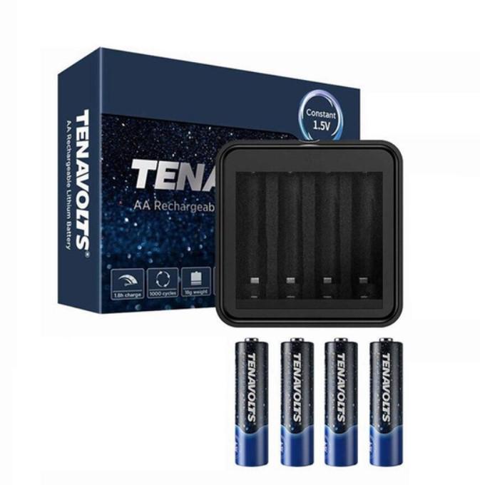 Аккумуляторы TENAVOLTS AA 1,5 V 1850 mAh с зарядным устройством 4 шт. (1850304243) Аккумуляторы TENAVOLTS AA 1,5 V 1850 mAh с зарядным устройством 4 шт. (1850304243)