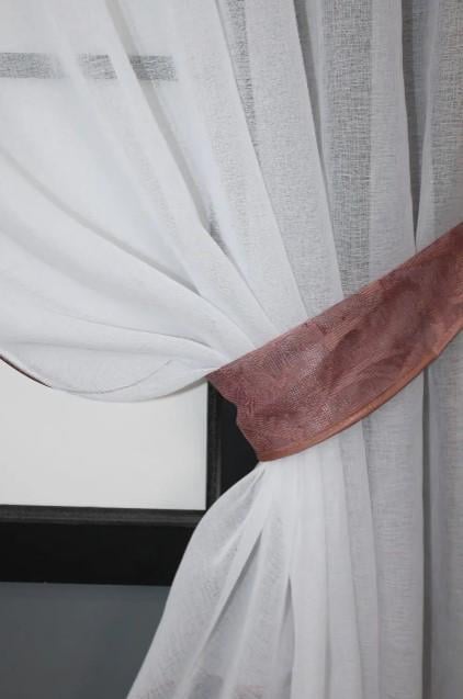 Шторки с ламбрекеном на кухню 270х170 см Марсала/Белый (084к) - фото 3