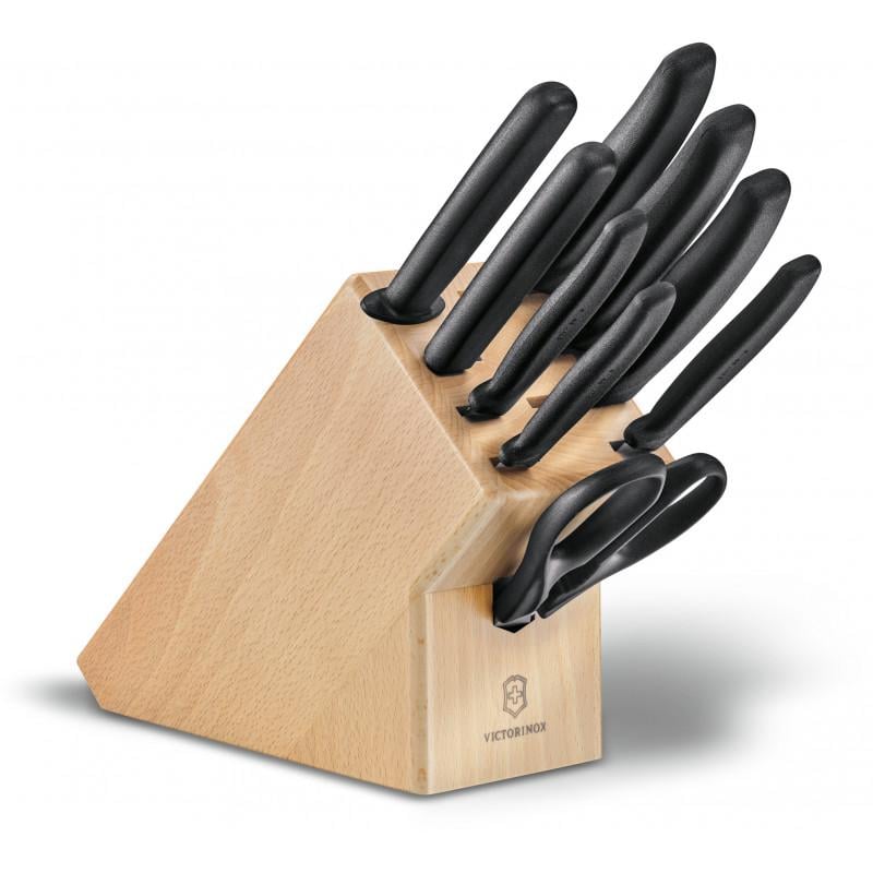 Набір кухонний Victorinox Swiss Classic Cutlery Block з підставкою 9 шт. Чорний (58-79-Vx67193.9)