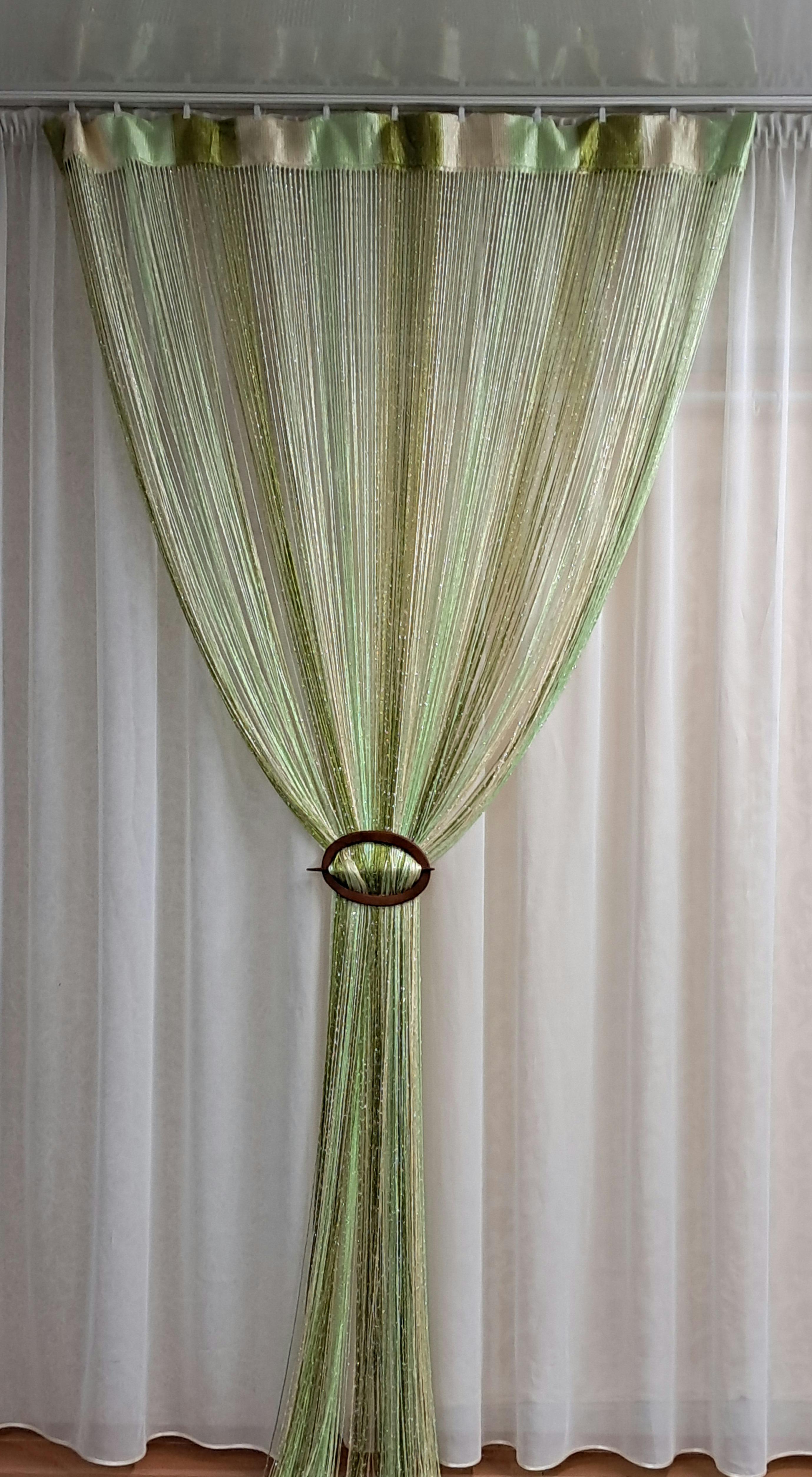 Шторы-нити с люрексом 300х300 см Бежевый/Салатовый/Оливковый - фото 1 Шторы-нити с люрексом 300х300 см Бежевый/Салатовый/Оливковый - фото 1