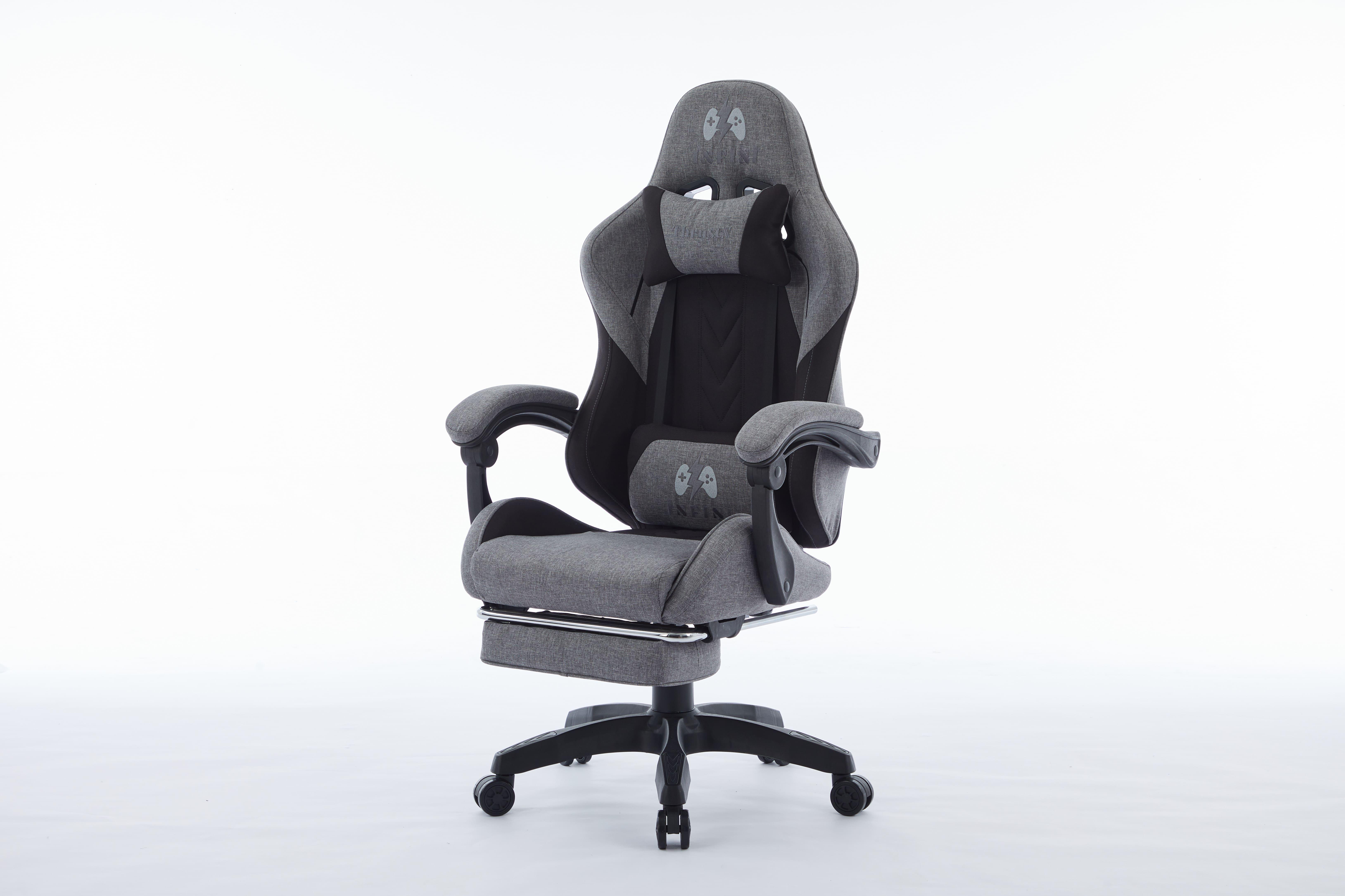 Комп'ютерне крісло з тканини INFINI ThrustX Графітовий/Чорний (23505640) - фото 3