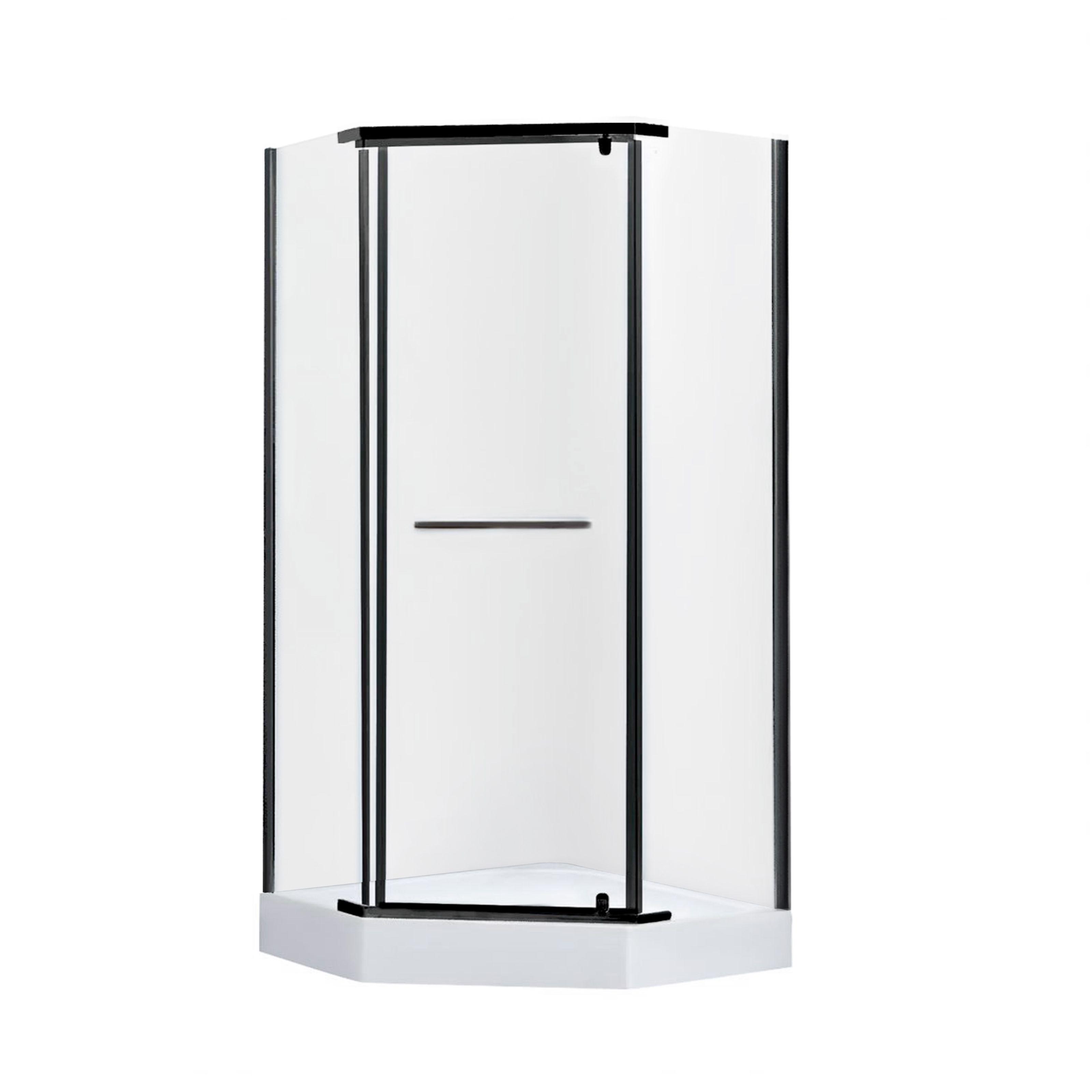 Душова кабіна Lidz Dozorca/Diament LDSC9090BLALOWTR2SET 90x90x206 см Чорний (129931)