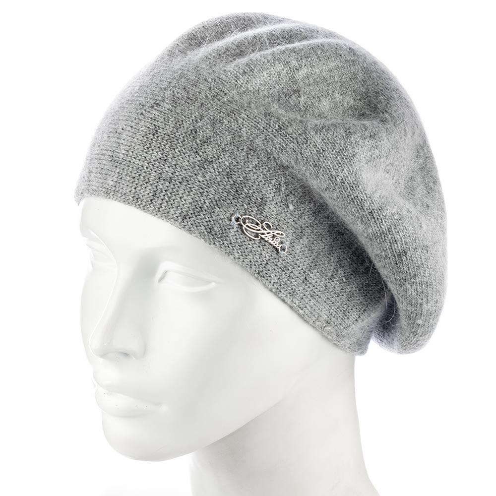 Берет Atrics WH774 женский зимний ангоровый на ножке one size Серый