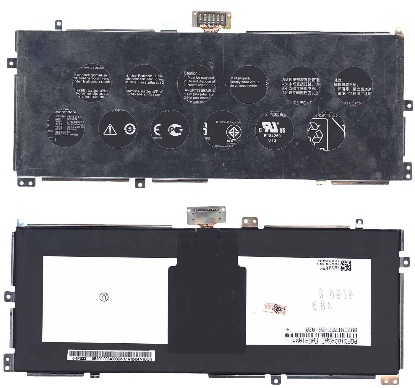 Аккумулятор для планшета Asus C12-TF400C VivoTab Smart ME400C 3,7V 6750 mAh Black