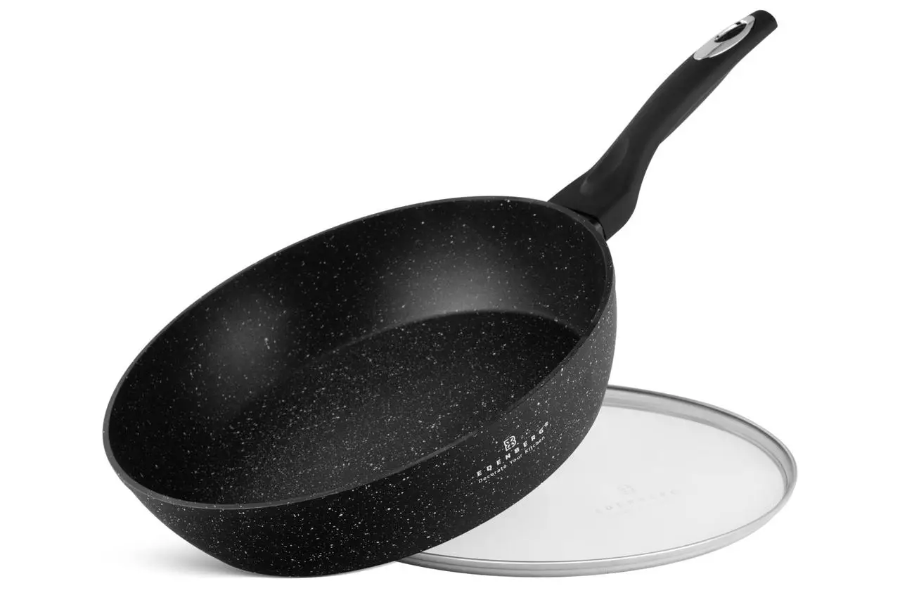 Сковорода глубокая со стеклянной крышкой 24 см Edenberg EB-5715 2 л (LO-05901)