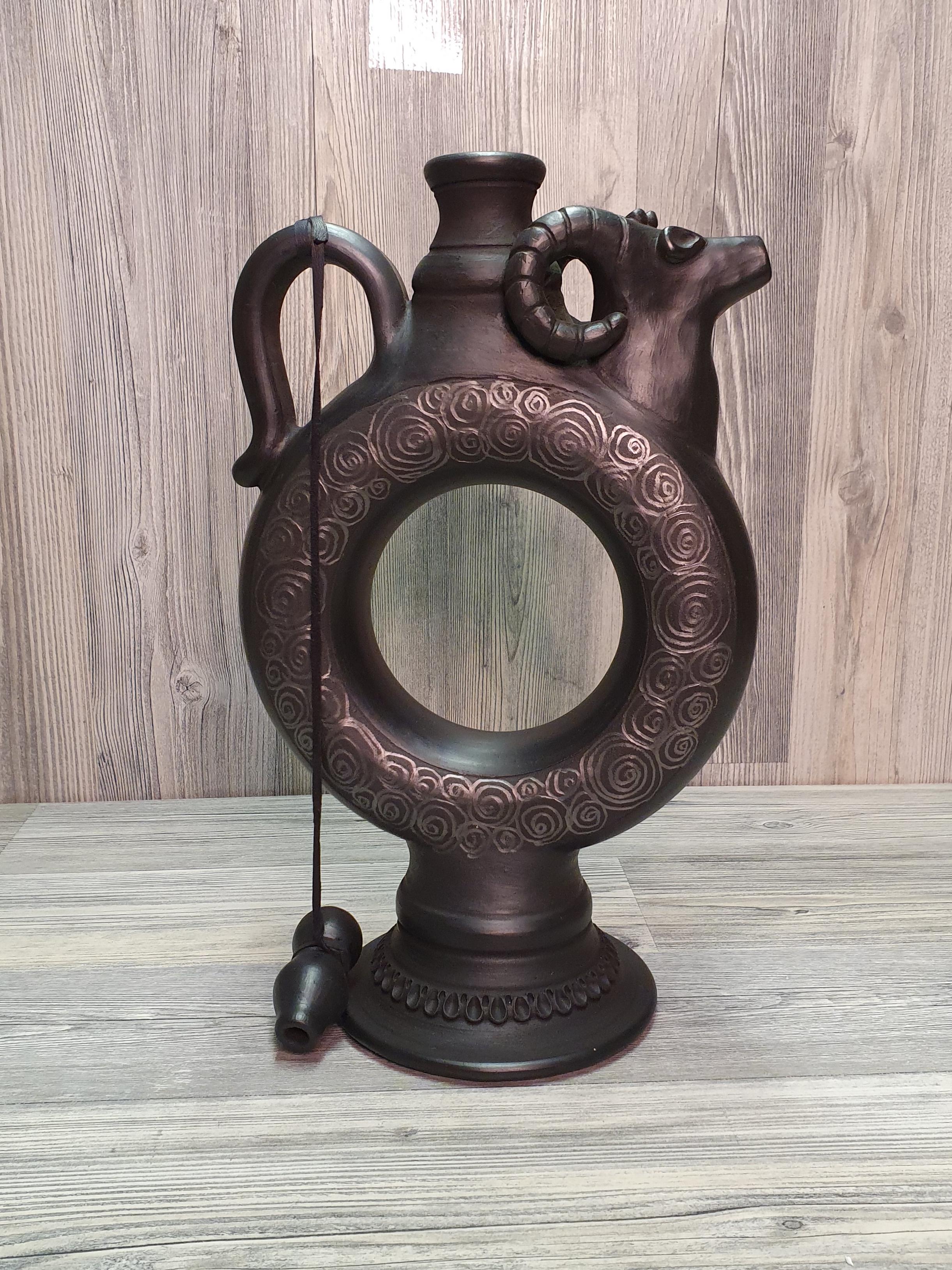 Куманец-штоф из глины ручная работа (5211) - фото 2 Куманец-штоф из глины ручная работа (5211) - фото 2