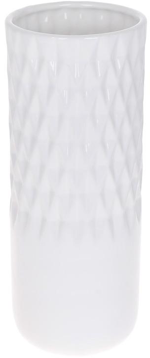 Ваза керамическая Stone Flower 10,5x10,5x26 см Белый глянец (BD-733-524)
