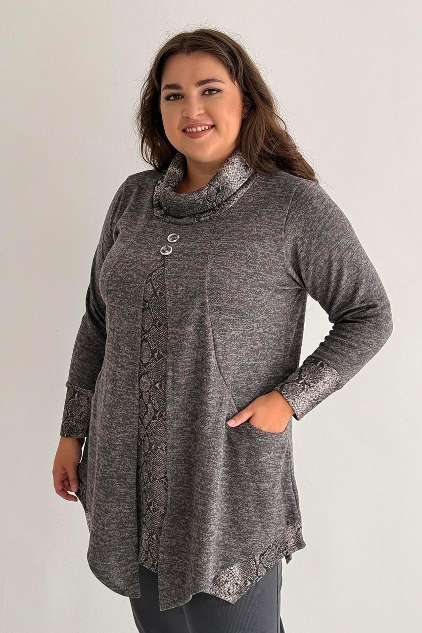 Туніка жіноча PANNI Дана р. 52-54 Сірий (Р2508252267) - фото 4 Туніка жіноча PANNI Дана р. 52-54 Сірий (Р2508252267) - фото 4