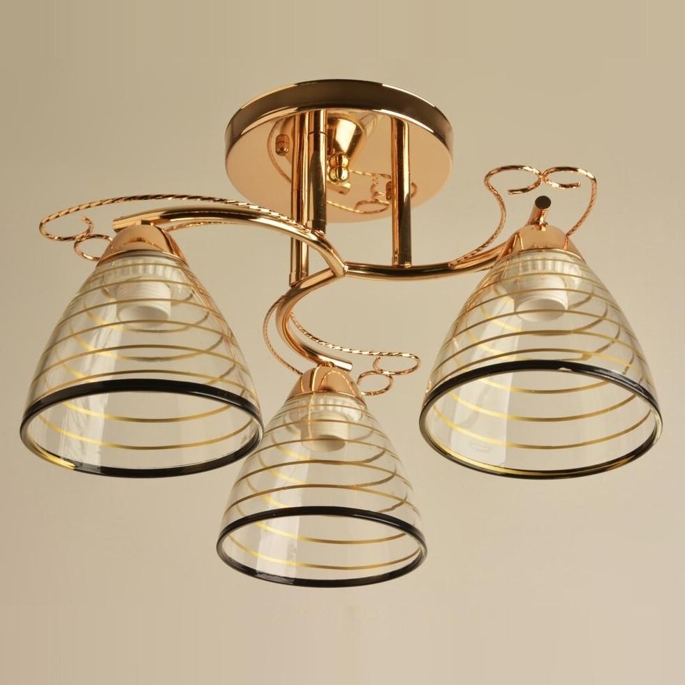 Люстра Sirius на три плафона под лампу Е27 Золотой (Л 8050/3) Люстра Sirius на три плафона под лампу Е27 Золотой (Л 8050/3)