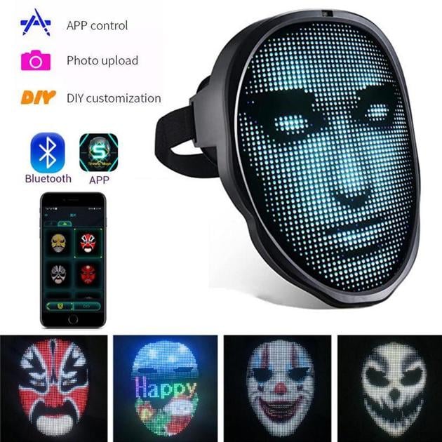 Маска светодиодная для лица на Helloween Bluetooth APP Control - фото 15
