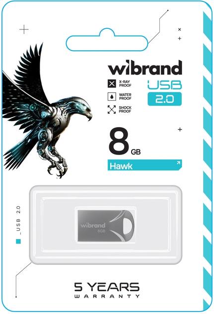 Флеш-пам'ять USB Wibrand WI2.0/HA8M1S Hawk 8 Гб Silver - фото 2