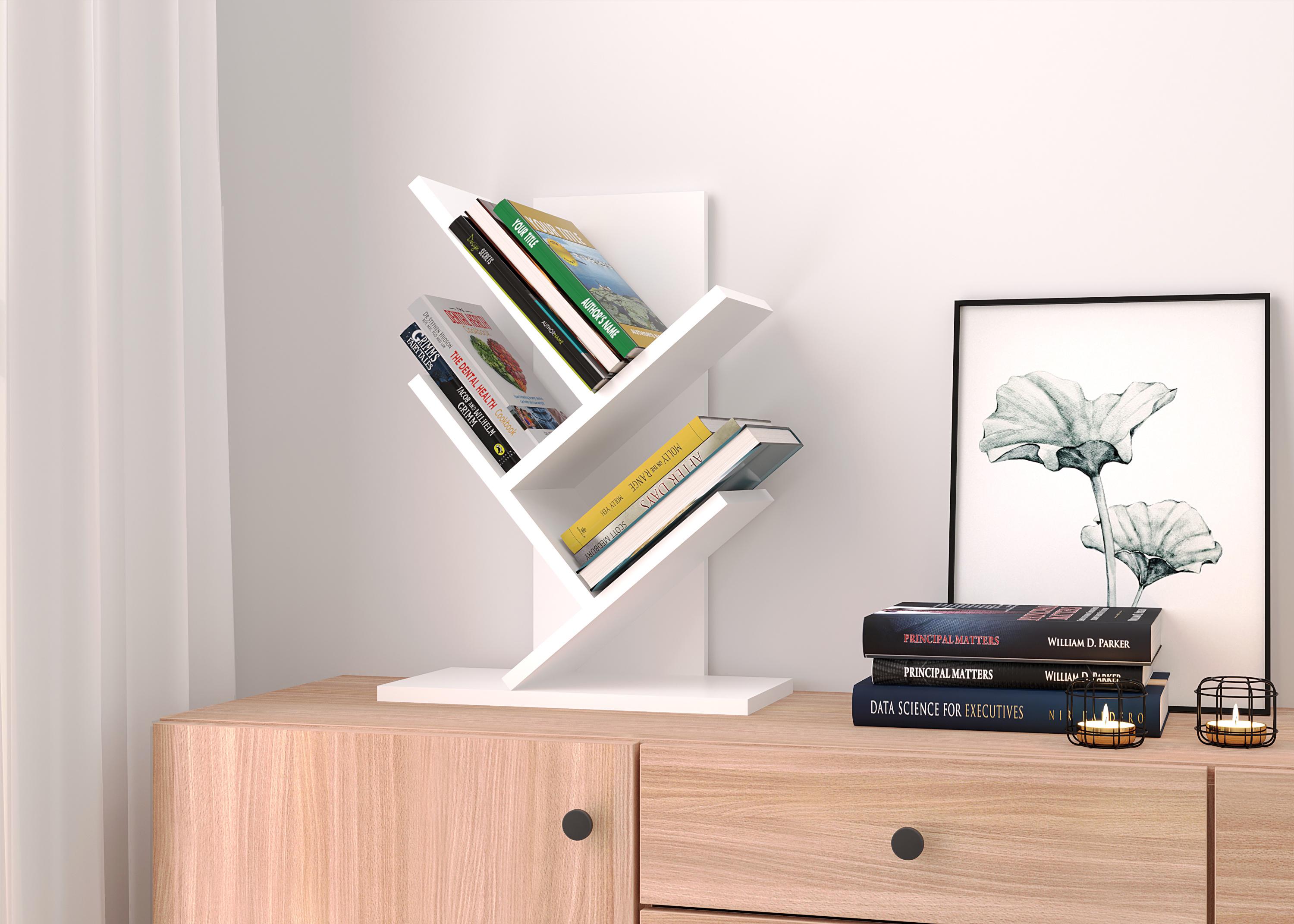 Полка книжная фигурная P-36 400x216x570 мм Белый