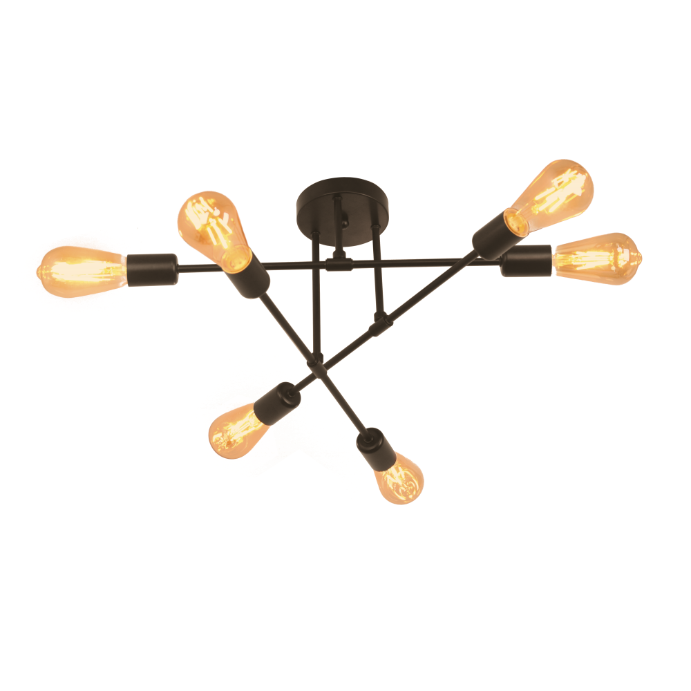 Люстра Velmax Loft V-CL-LINE3-Bl 6х60W E27 Черный (28687560)