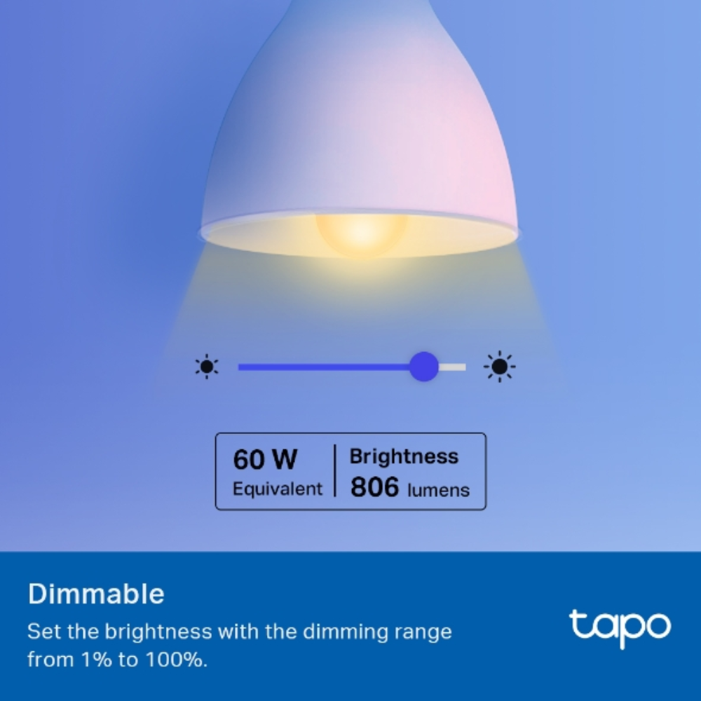 Лампа розумна Tapo L530E LED Wi-Fi/TP-Link з регулюванням 8,7 Вт E27 806 Лм 2 шт. Різнокольоровий (599545) - фото 5