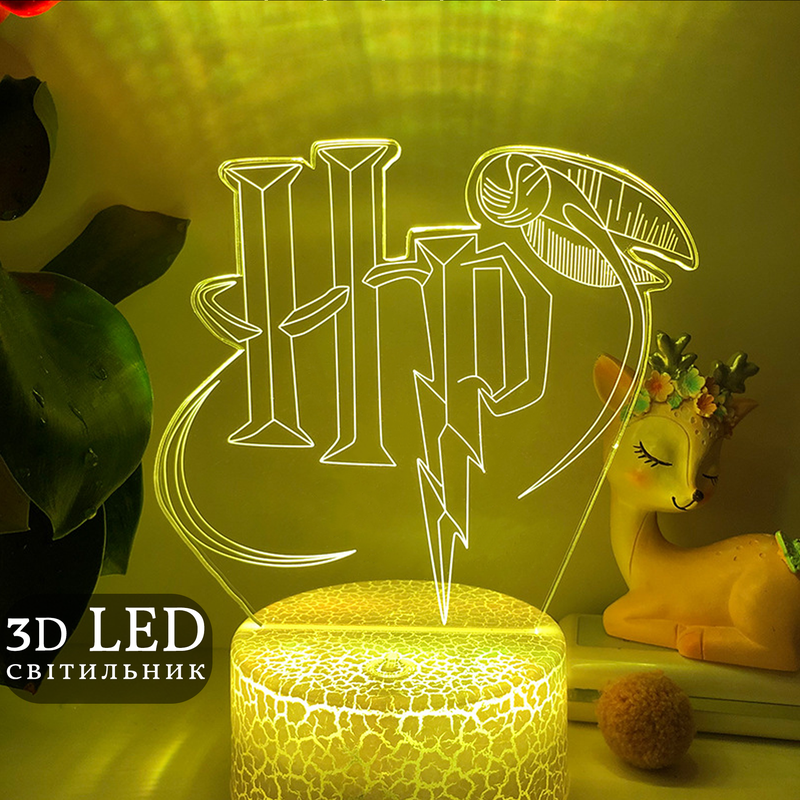 Нічник 3D LED Harry Potter Снітч 16 кольорів USB/батарейки з пультом Білий (07-9) - фото 2 Нічник 3D LED Harry Potter Снітч 16 кольорів USB/батарейки з пультом Білий (07-9) - фото 2