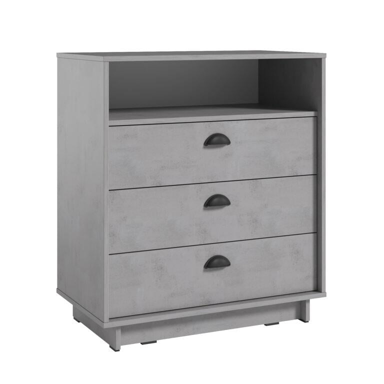 Комод на 3 шухляди Kuba K-0001 800х450х900 мм Бетон Тефра