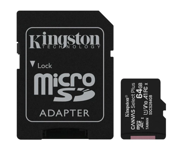 Карта памяти KIngston Canvas Select Plus A1 64Gb Black - фото 1