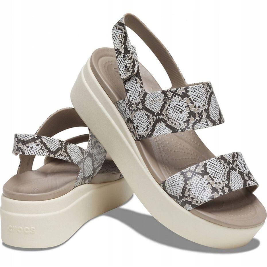 Сандалії жіночі CROCS Sandale Brooklyn Low Wedge Multi/Stucco р. 39-40 Сірий (24642)