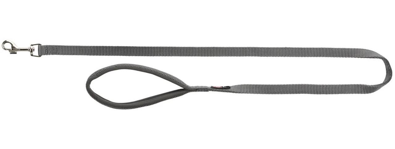 Поводок для собак Trixie Premium с неопреновой ручкой нейлоновый ML 1 м x 20 мм Графит (1789924117)
