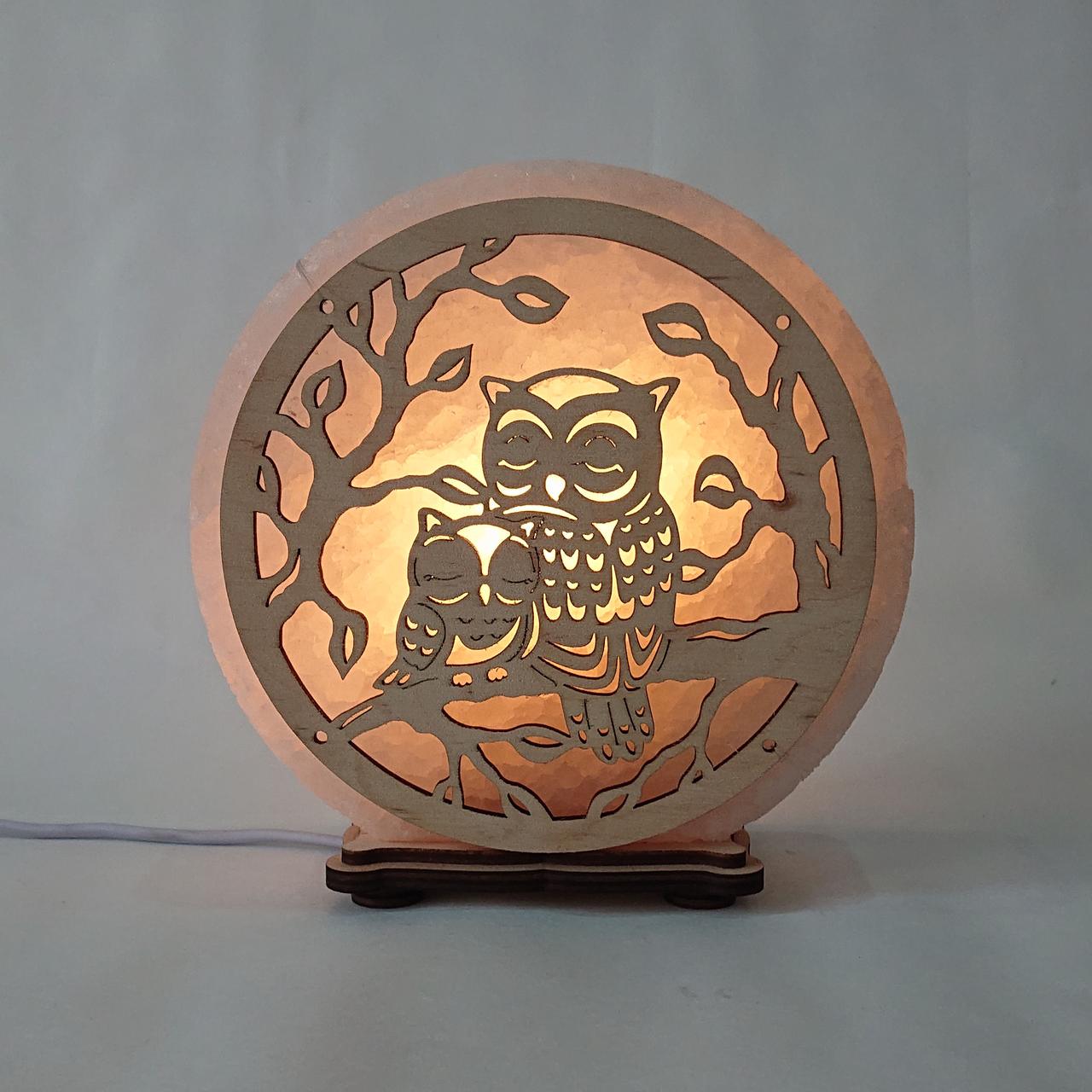 Соляной светильник Спящие совы (КБ-00007-y)