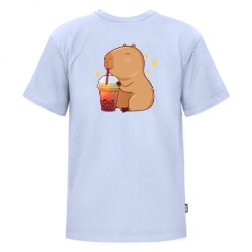Футболка дитяча Owi Premium Капібара Bubble tea 140 см Блакитний (17948171-14-204574-L)