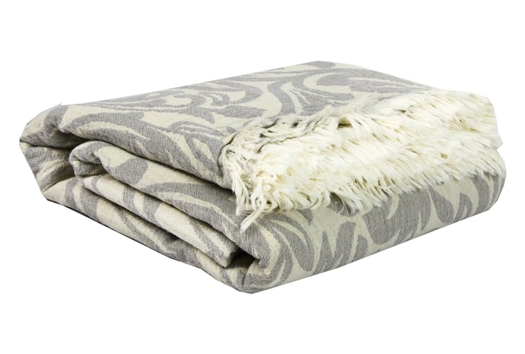 Покрывало жаккардовое Lighthouse Peshtemal 220х230 Кремово-серый