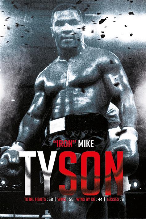 Постер плакат Майк Тайсон Бокс Рекорд/Mike Tyson Boxing Record 61x91,5 см