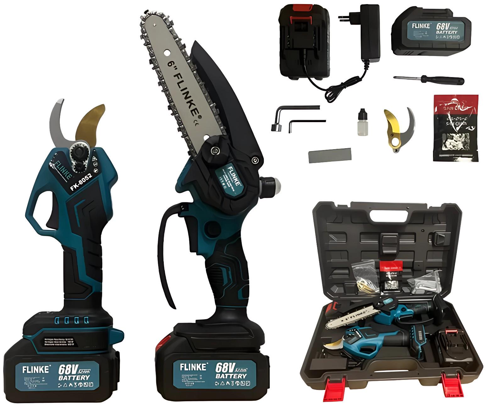 Секатор с аккумуляторной пилой Flinke/2 аккумуляторы 4 А/ч в кейсе (0061) - фото 2