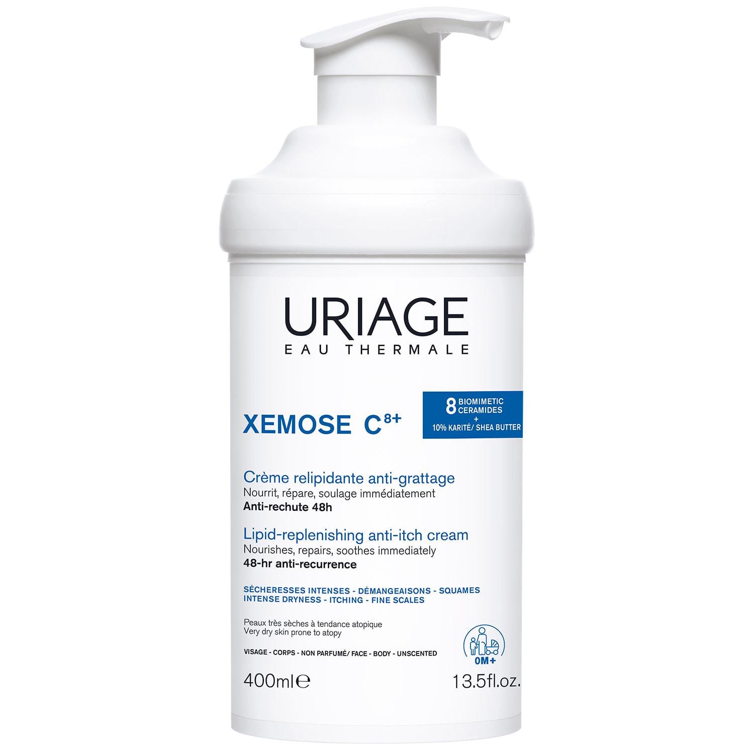 Крем ліпідовідновлювальний Uriage Xemose C8+ Lipid-Replenishing Anti-Irritation Cream проти свербежу 400 мл (2675429442)
