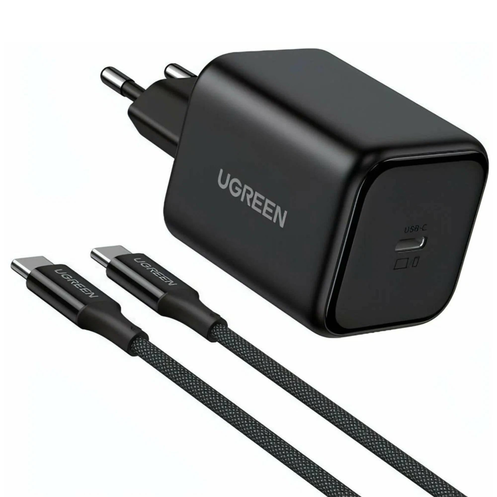 Зарядное устройство сетевое GaN UGREEN X524 45 Вт кабель Type-C Черный (65054)