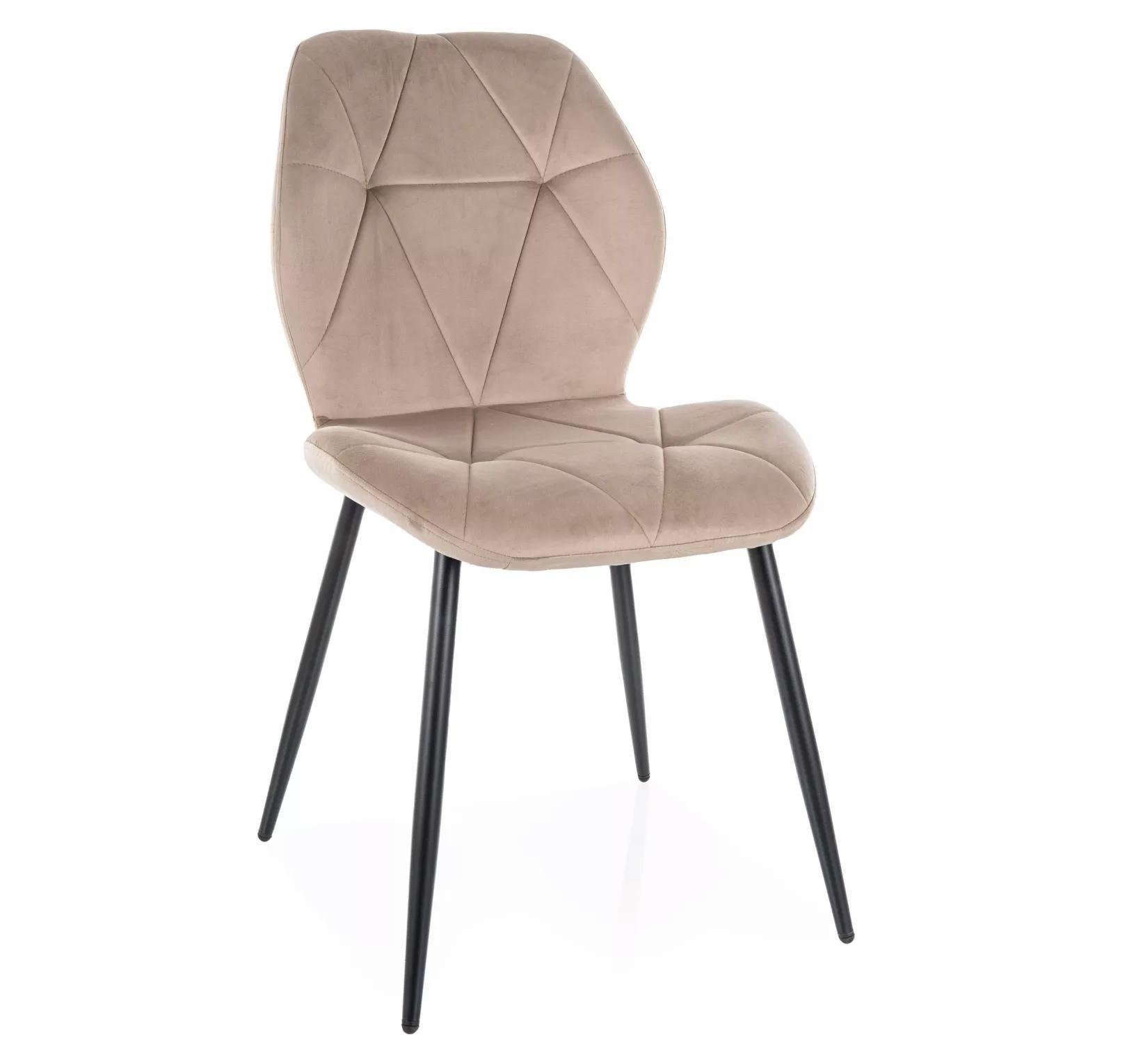 Стілець кухонний Signal RICK VELVET Чорний/Темний-бежевий (BL.40RICKVCCB)