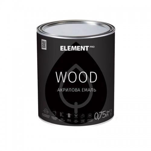 Эмаль акриловая для дерева Element PRO WOOD 0,75 л Белый В1 (1472068158)