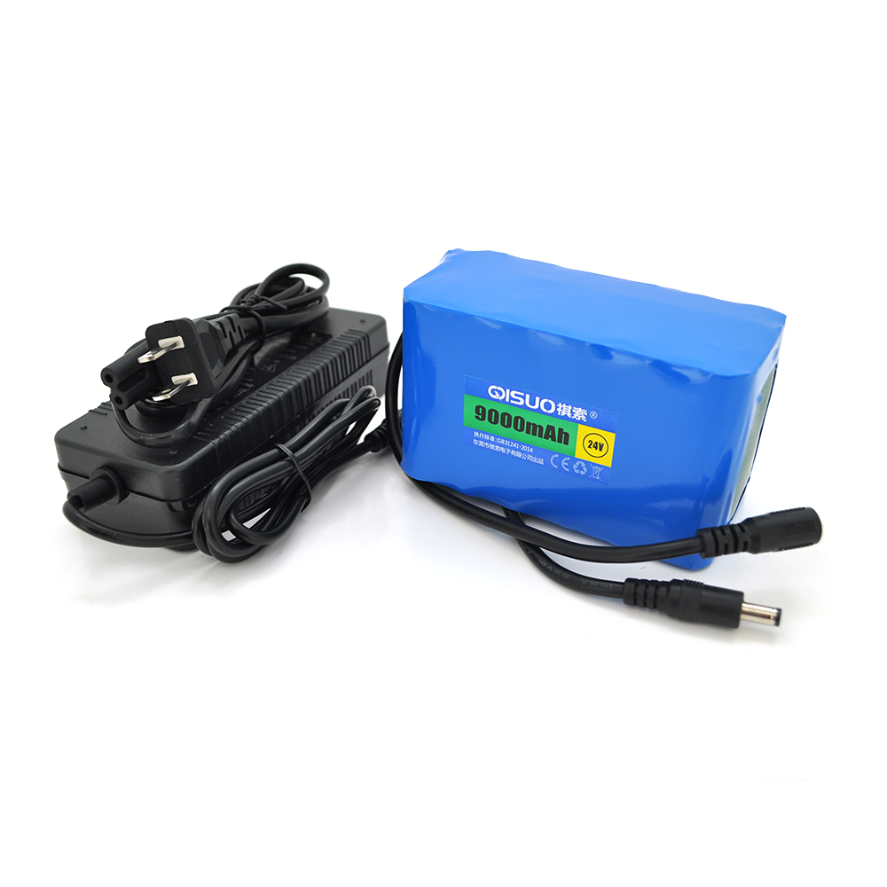 Аккумулятор литиевый QiSuo 24V 9000 mAh Li-ion 18650 с зарядным устройством для электромобилей (26018)
