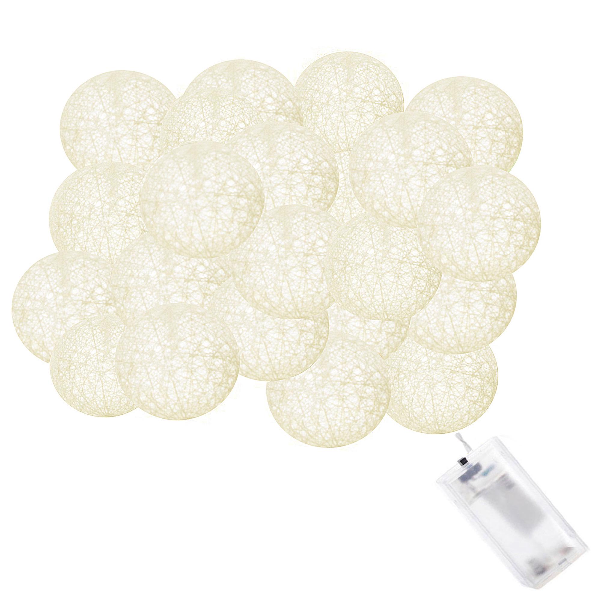 Гірлянда на батарейках Springos Cotton Balls 20 LED 4 м Warm white (CL0042)