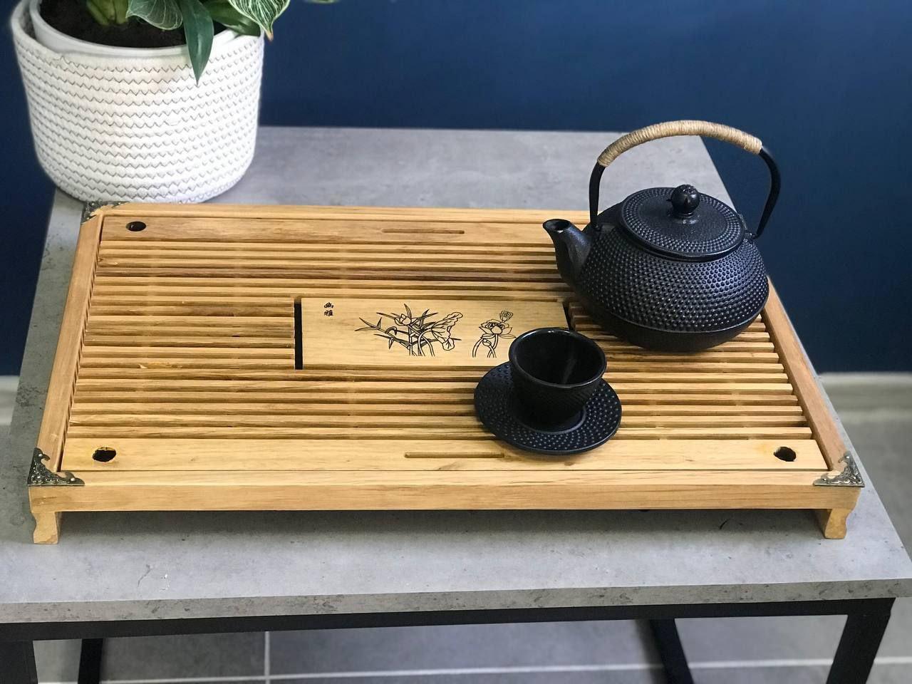 Таця-чабань для чайної церемонії Цяйї дерев'яна прямокутна 51х34х8 см (OS-T0524) - фото 2 Таця-чабань для чайної церемонії Цяйї дерев'яна прямокутна 51х34х8 см (OS-T0524) - фото 2