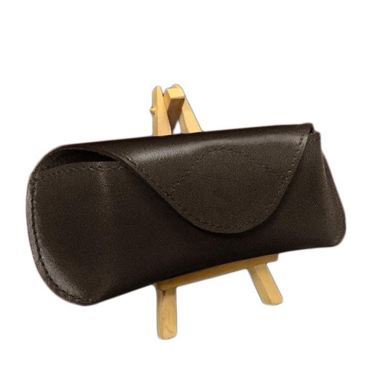 Чохол шкіряний для окулярів із клапаном на магніті Краст Темно-коричневий (A-027719)