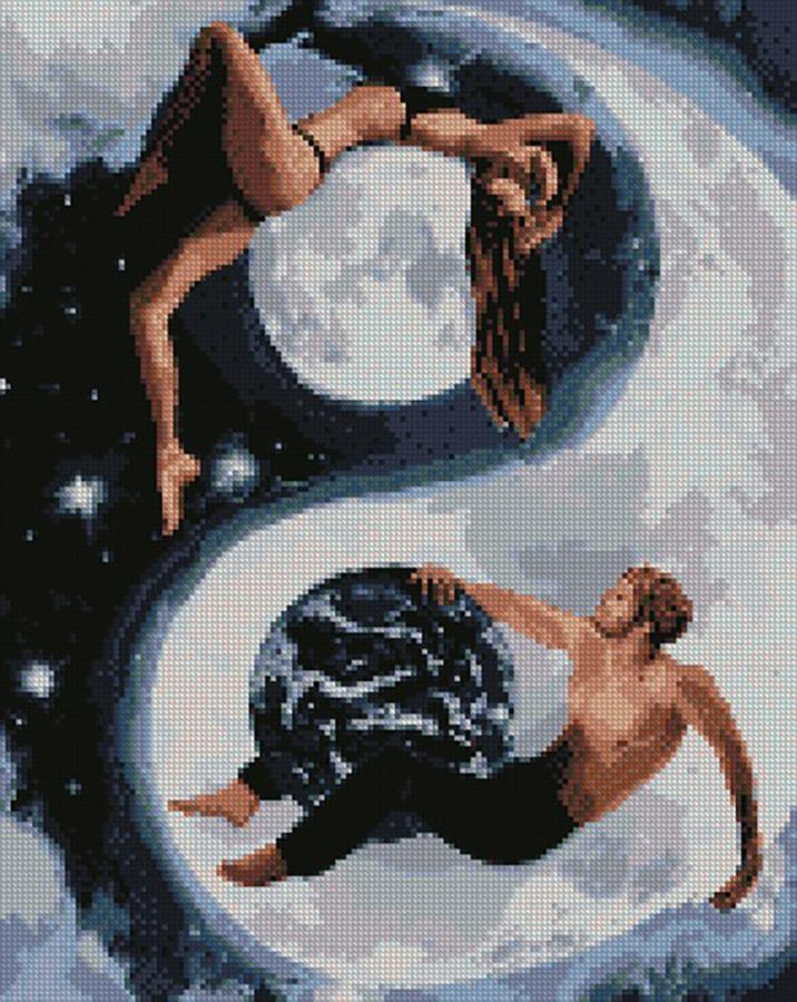 Алмазная мозаика Идейка Инь и янь 40x50 см (AMO7031)