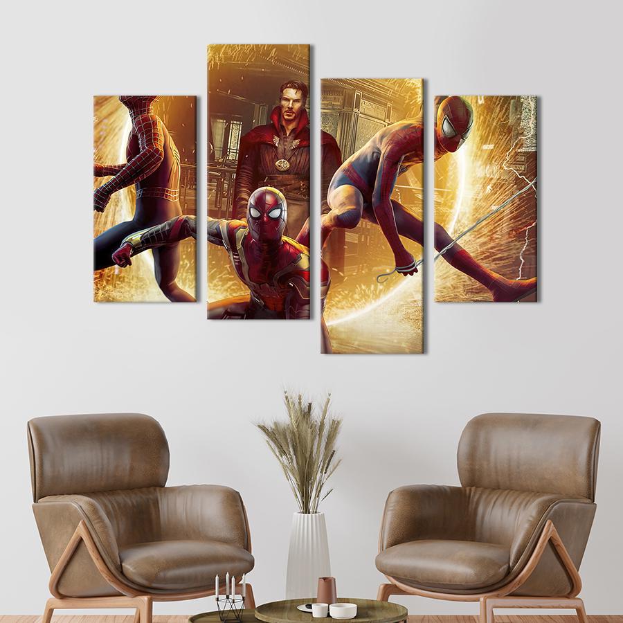 Картина модульная из 4 частей Доктор Стрэндж и три Человека-паука M 89x56 см (707-42)