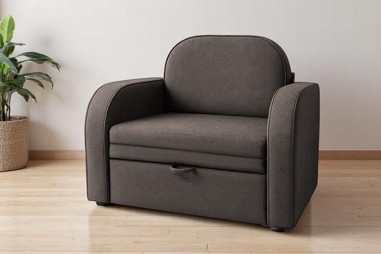 Диван-кресло мягкий раскладной Tobi Sho Дрим рогожка Bahama 1140х850х730 мм 9/Капучино