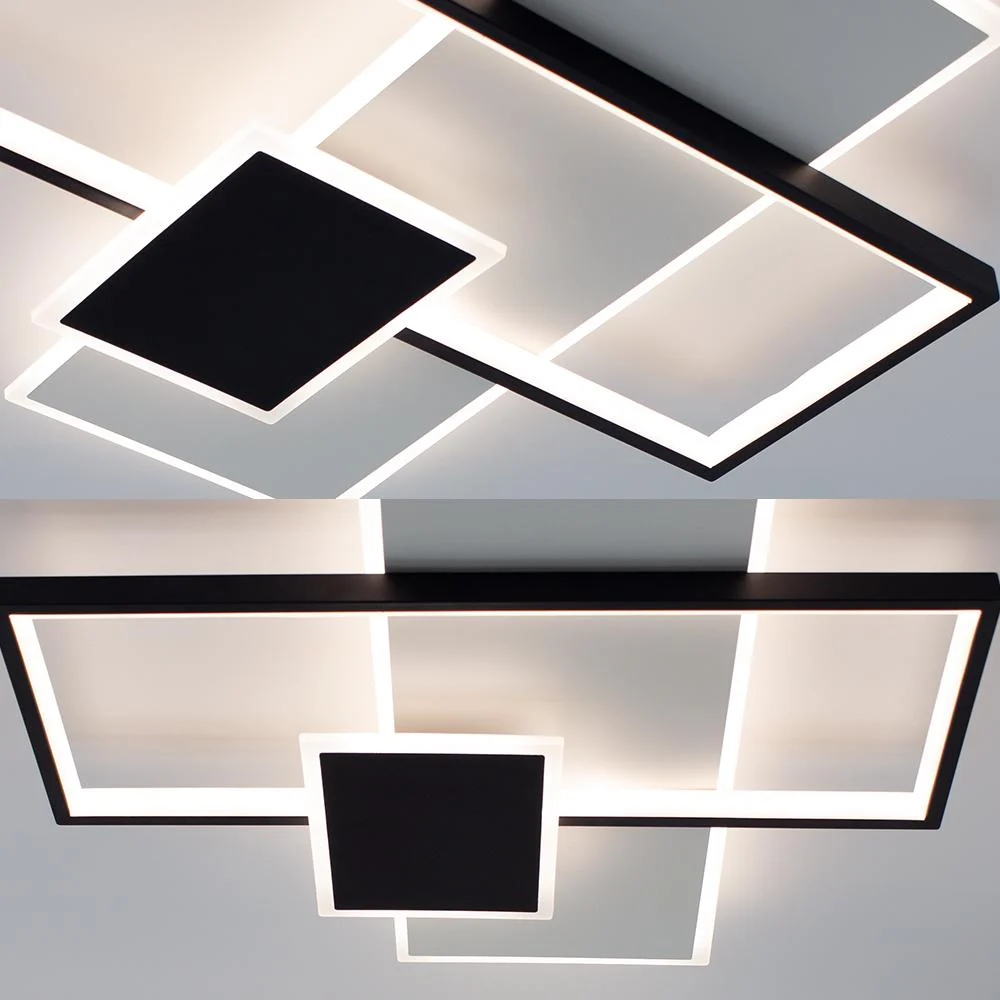 Люстра ESLLSE LAMPARAS 3L с пультом 90 Вт 500x500x61 мм Черно-белый (10559) - фото 4