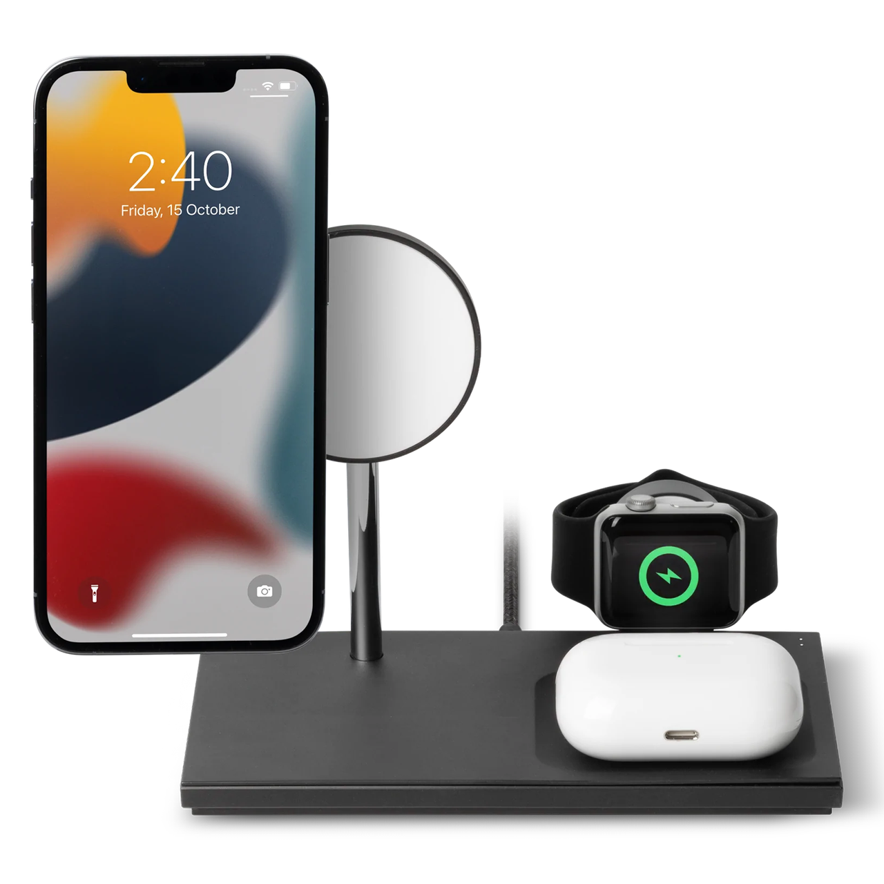 Безпровідна зарядка Native Union Snap 3-in-1 Magnetic Wireless Charger, Black (SNAP-3IN1-BLK-EU) - фото 4