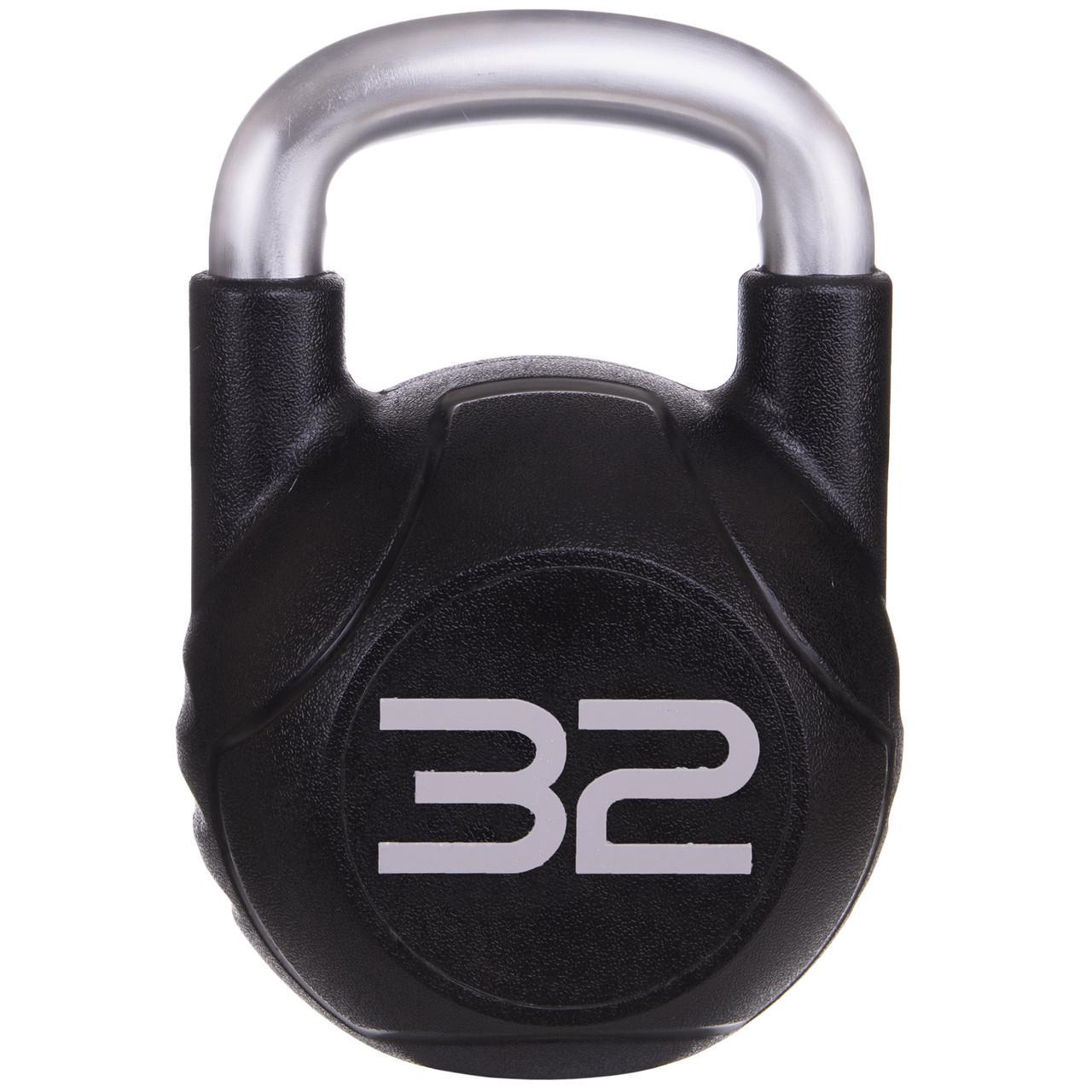 Гиря цільна Zelart TA-2681-32 з поліуретановим покриттям та хромованою ручкою 32 кг (24943049)