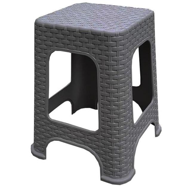 Табурет большой Elif пластиковый ротанг Темно-серый (29586431) Табурет большой Elif пластиковый ротанг Темно-серый (29586431)