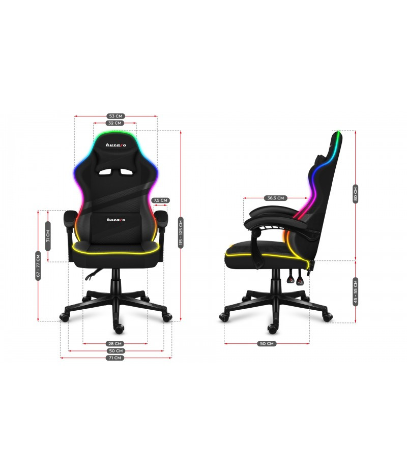 Кресло компьютерное Huzaro Force 4.4 RGB Black (4.4 RGB Black) - фото 10