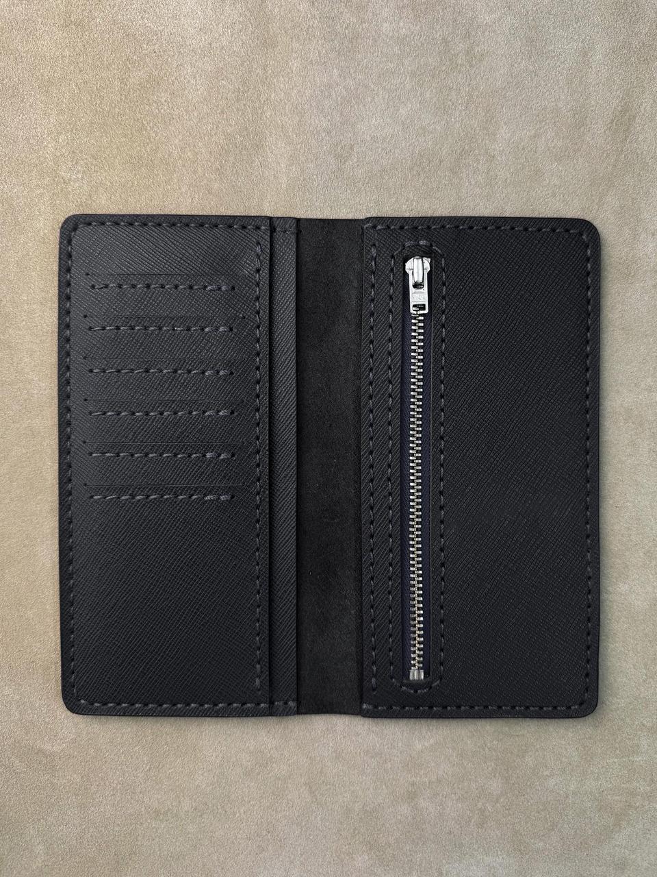 Портмоне чоловіче ручна робота з натуральної шкіри Saffiano Чорний (2664160043) - фото 6 Портмоне чоловіче ручна робота з натуральної шкіри Saffiano Чорний (2664160043) - фото 6