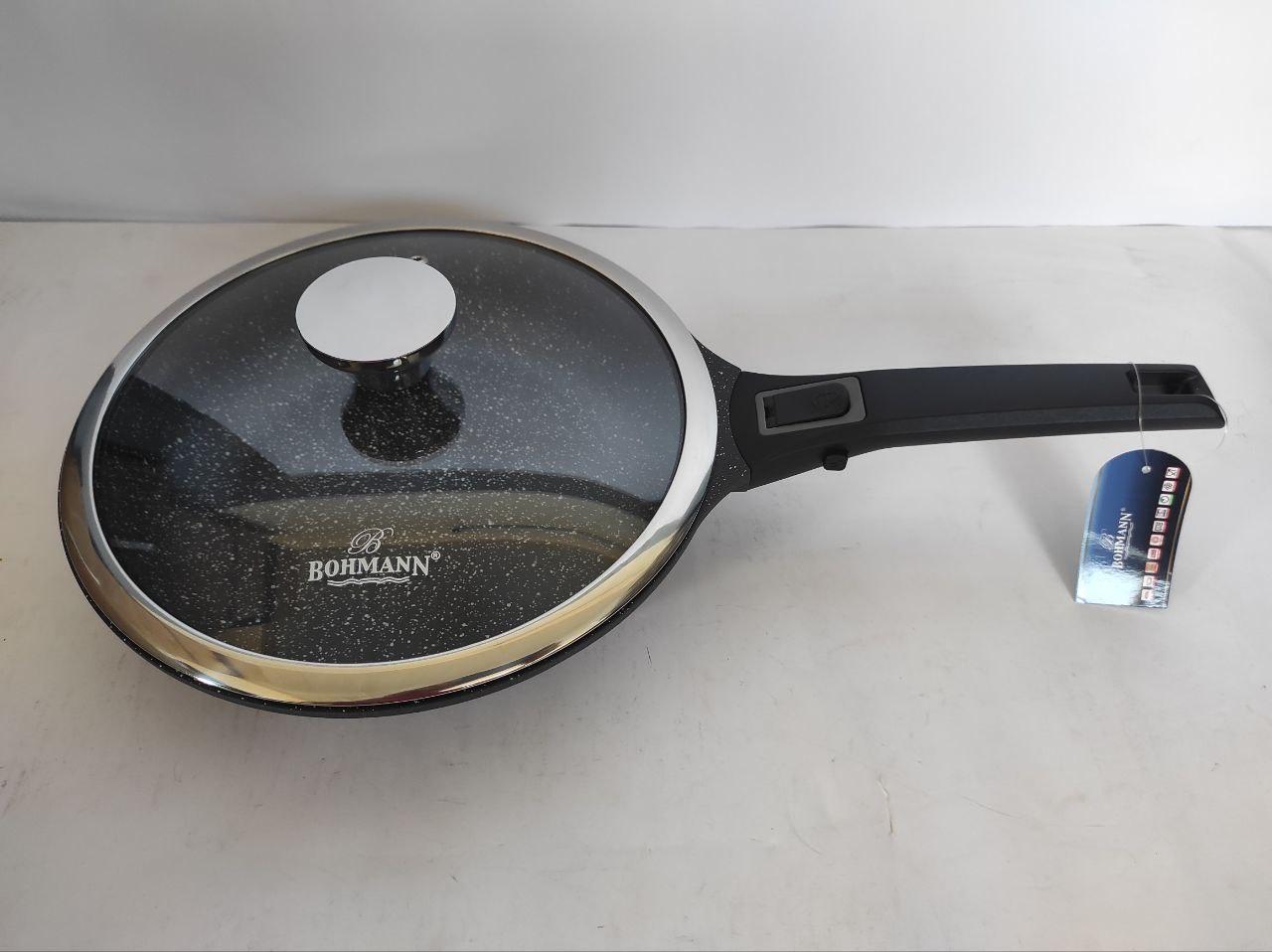 Сковорода зі знімною ручкою/скляною кришкою Bohmann для духовки з антипригарним мармуром 24 см (BH 1730-24 FP) - фото 5 Сковорода зі знімною ручкою/скляною кришкою Bohmann для духовки з антипригарним мармуром 24 см (BH 1730-24 FP) - фото 5