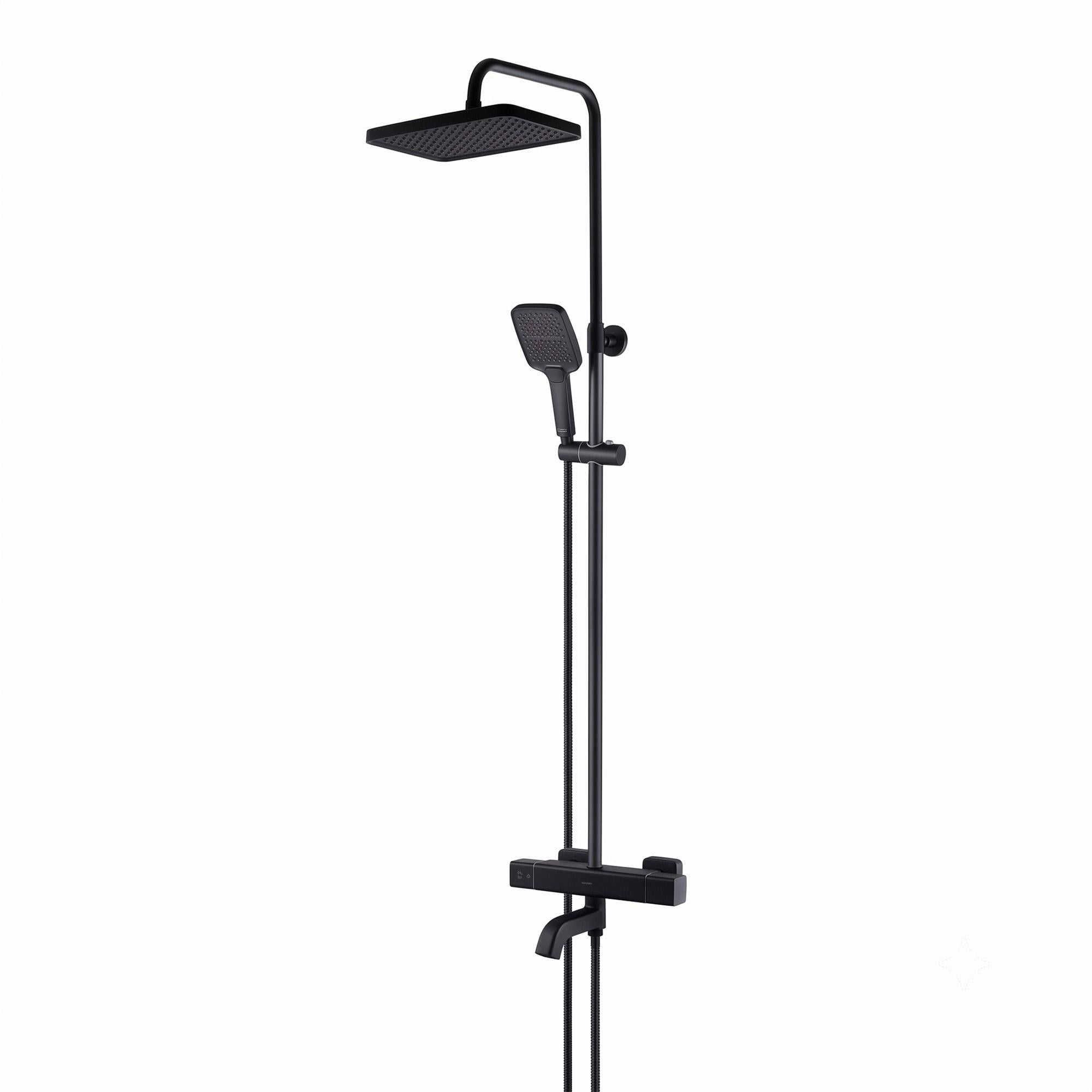 Душевая система KOER KB-57038-05 с термостатом латунь Черный матовый (KR5961)